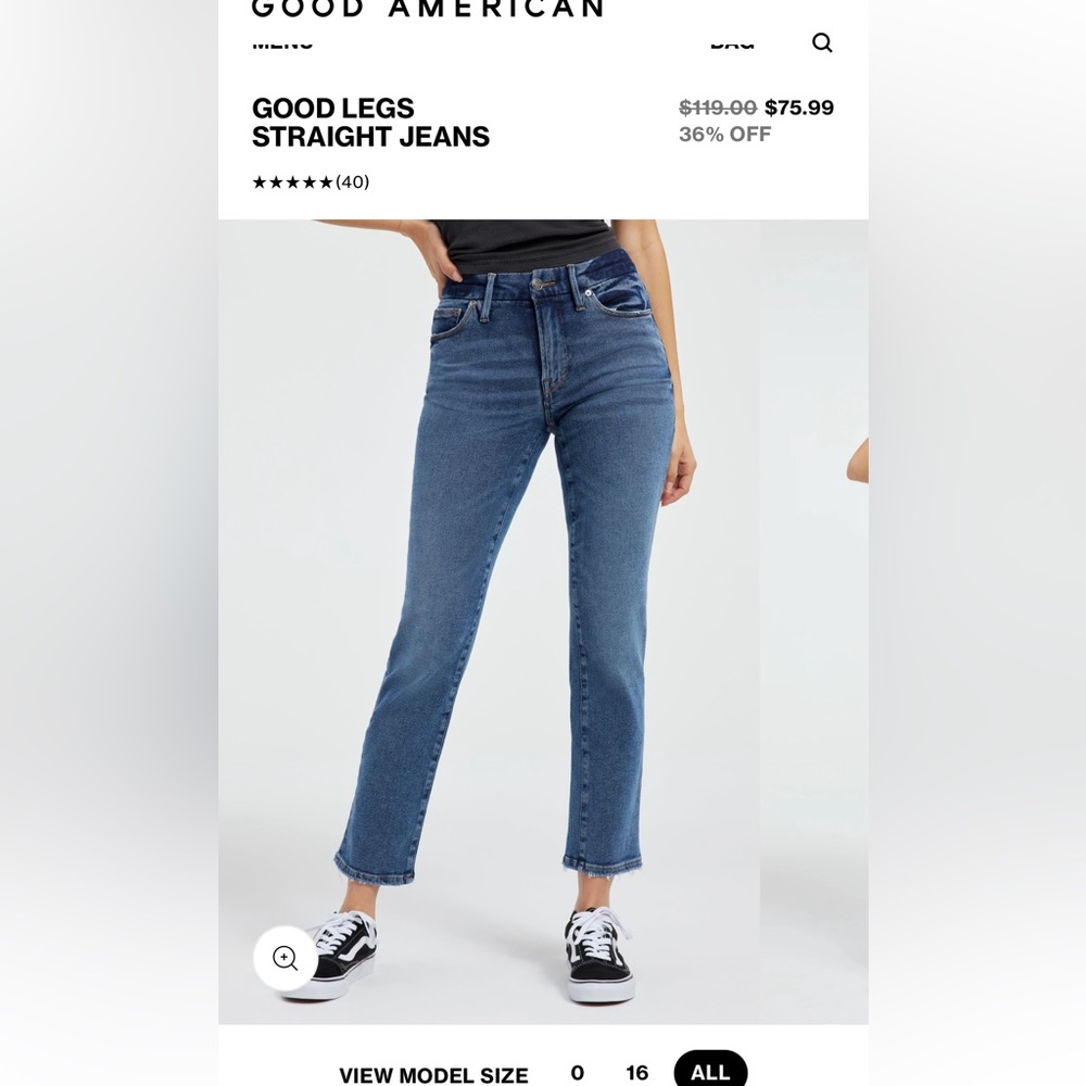 Good American straight leg indigo 478 size 12